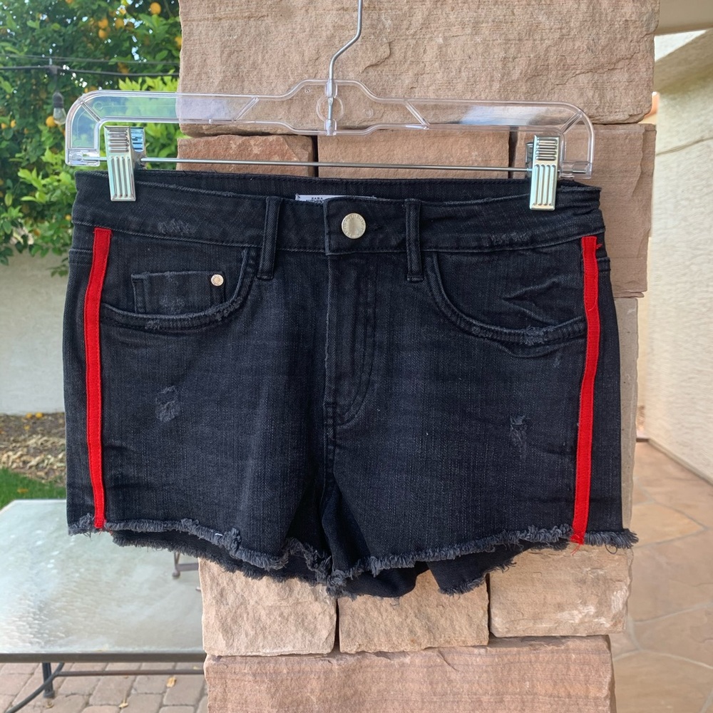 Zara black shorts with red stripe!